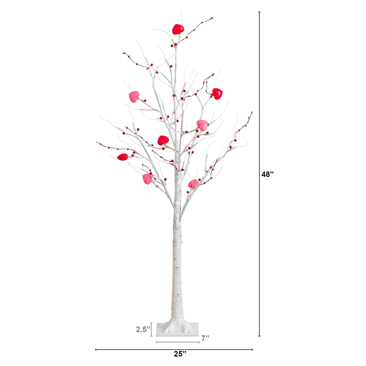 a white tree with pink flowers and berries