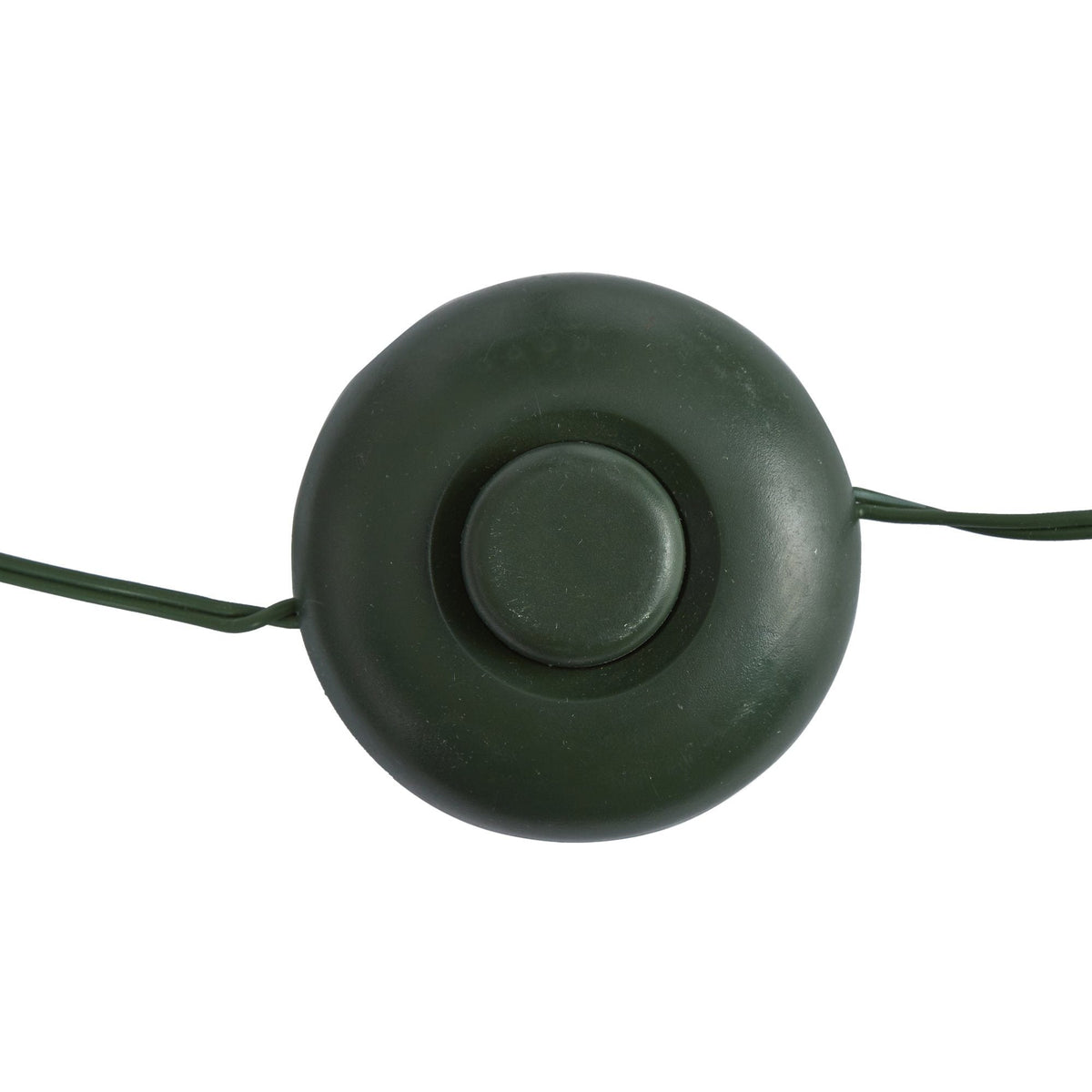 a green round object with a button
