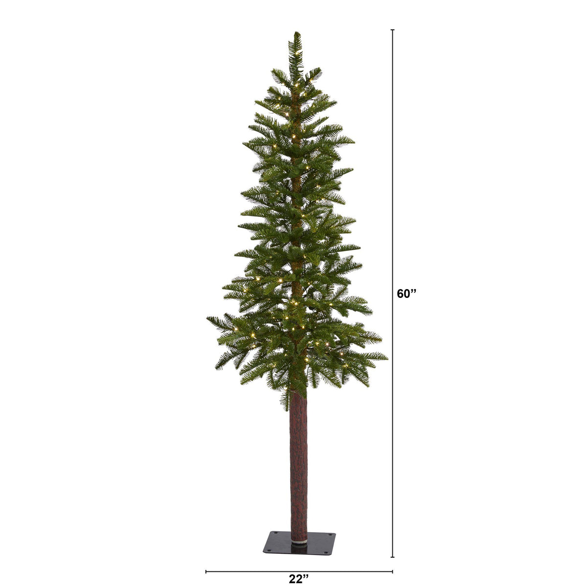 a tall christmas tree with lights