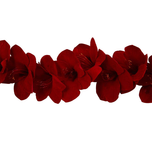 a row of red flowers