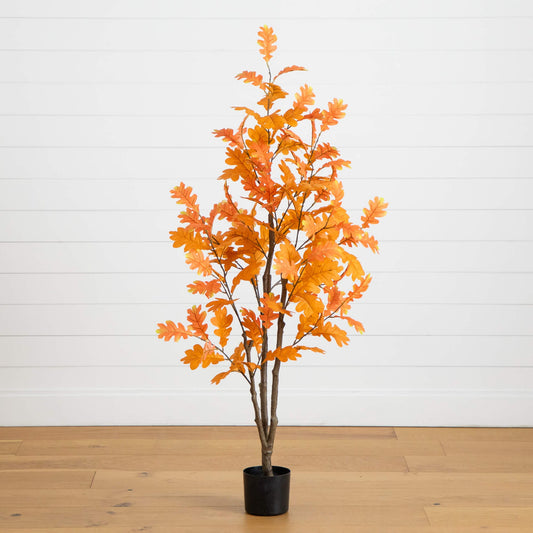 5' Artificial Autumn Oak Tree