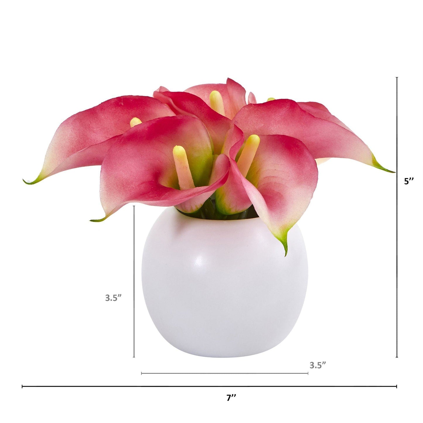 5” Calla Lily Artificial Arrangement in Vase (Set of 2)