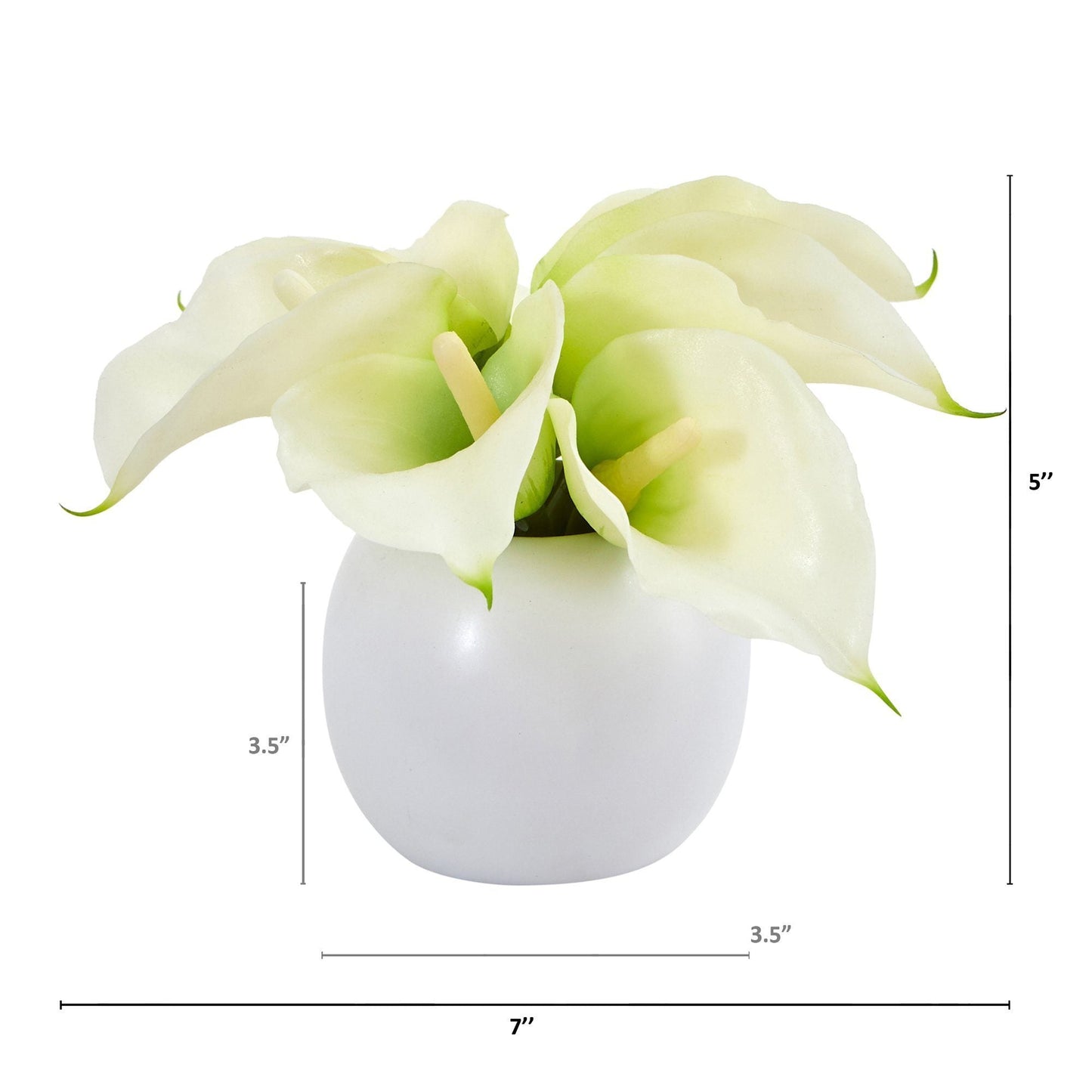 5” Calla Lily Artificial Arrangement in Vase (Set of 2)