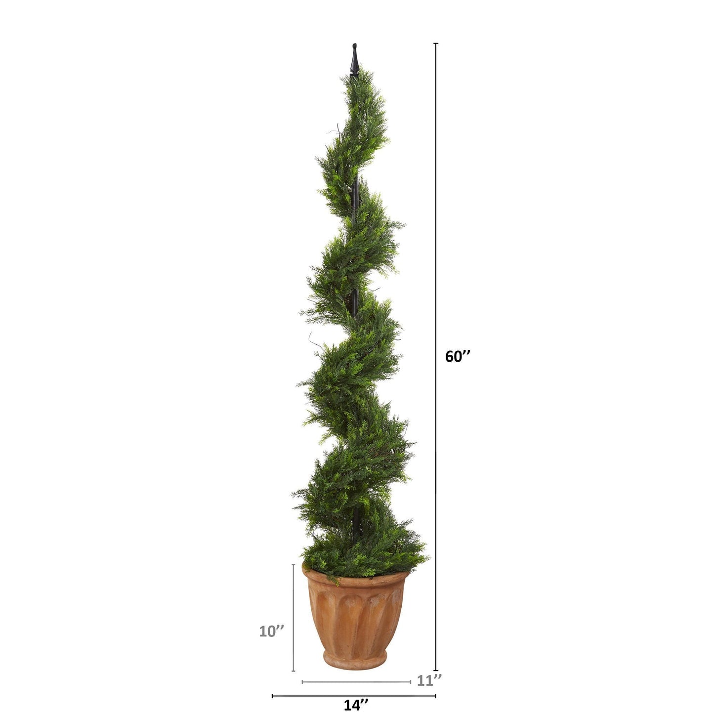 5’ Cypress Artificial Spiral Topiary Tree in Terra-Cotta Planter