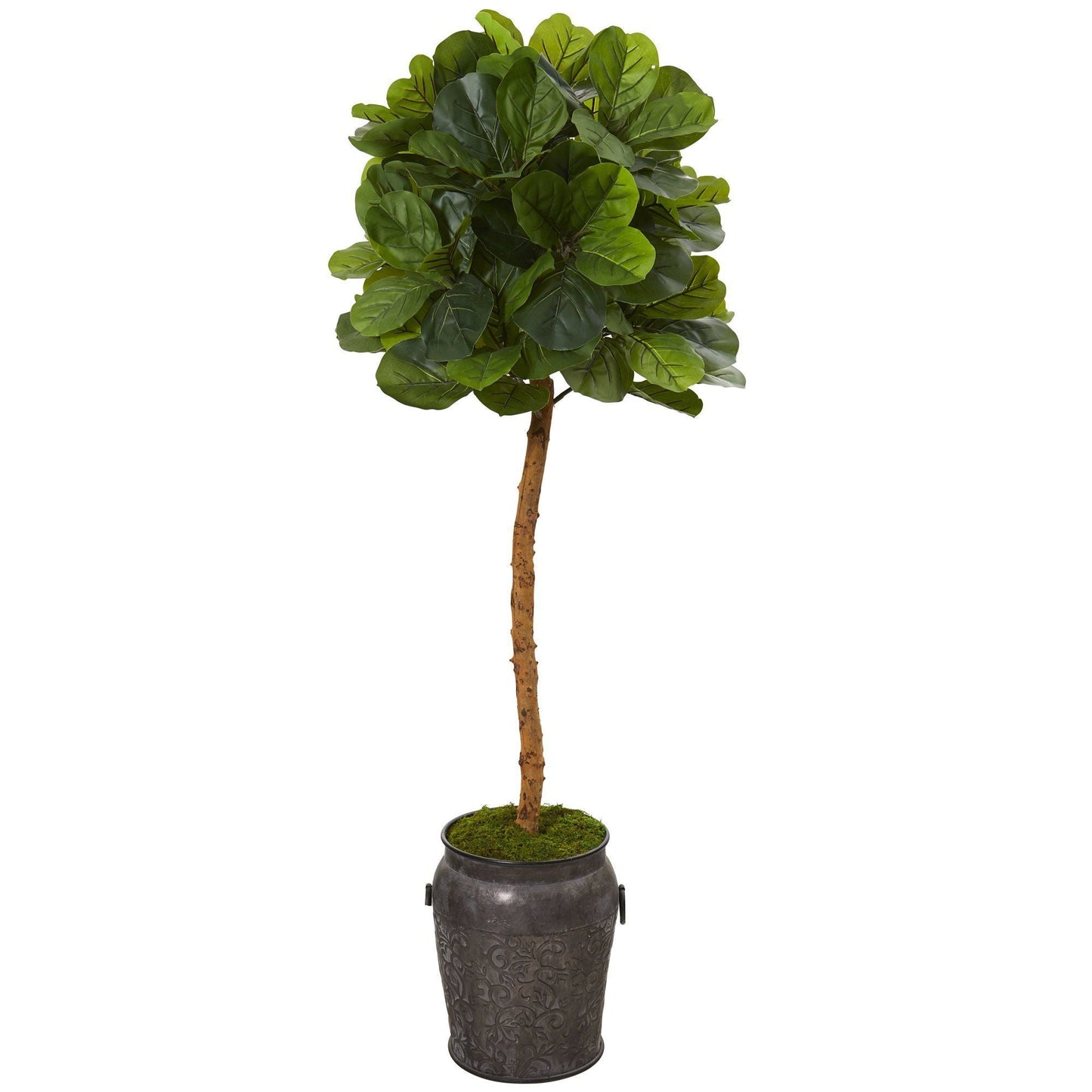 5’ Fiddle Leaf Artificial Tree in Metal Planter (Real Touch)