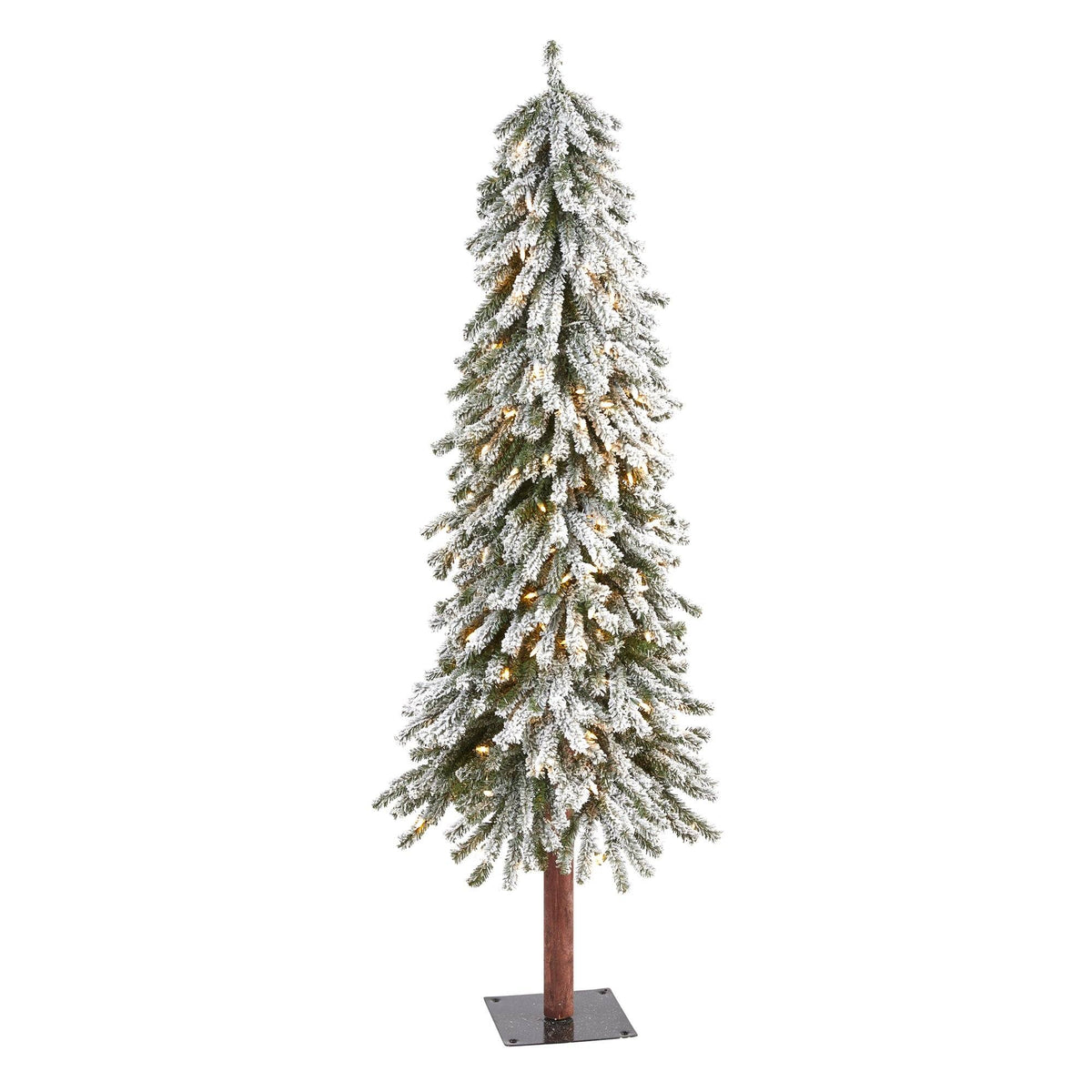 a christmas tree with snow on it