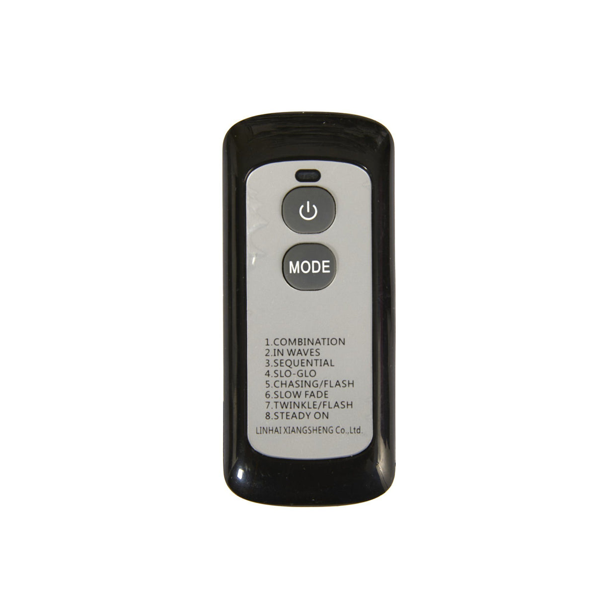 a black and white remote control