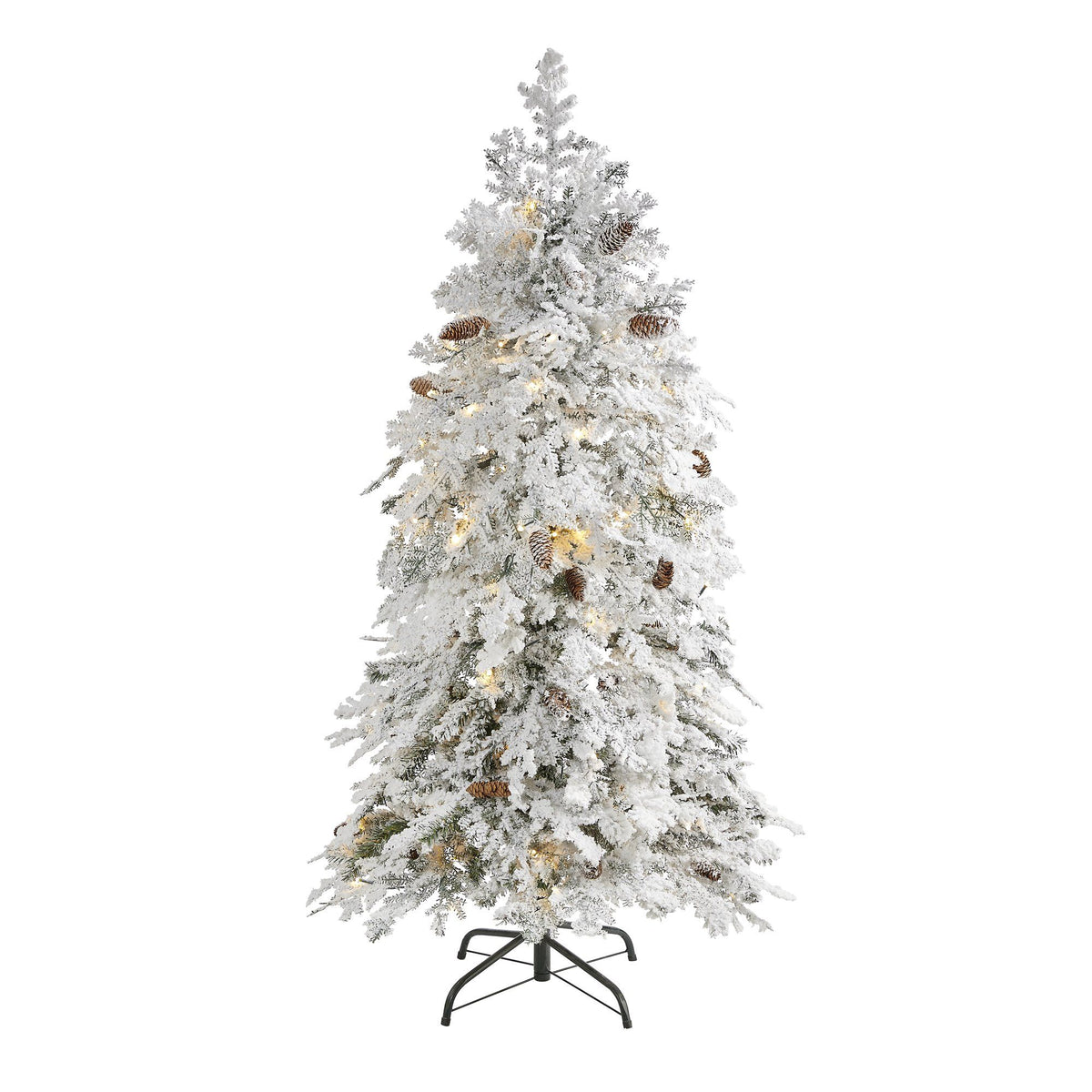 a christmas tree with snow on it