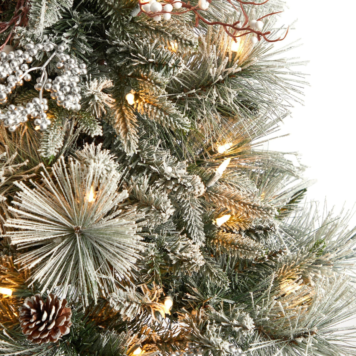 a close up of a christmas tree