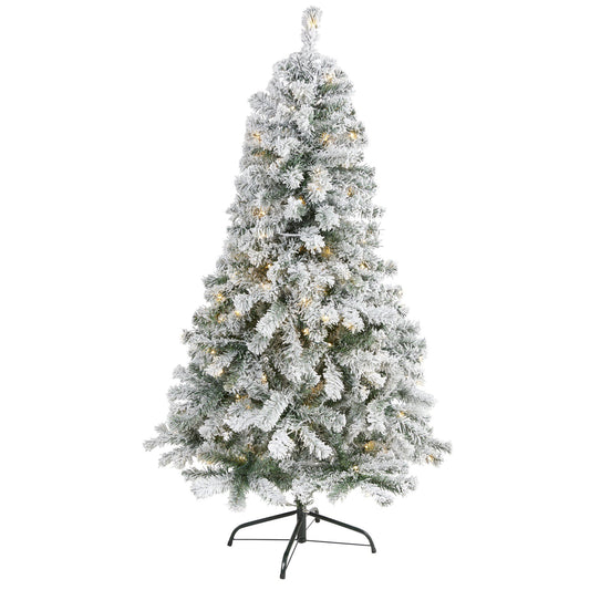 a christmas tree with snow on it