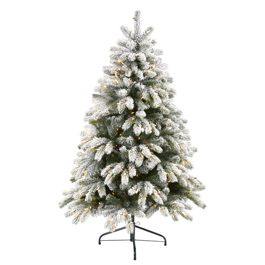 a christmas tree with snow on it