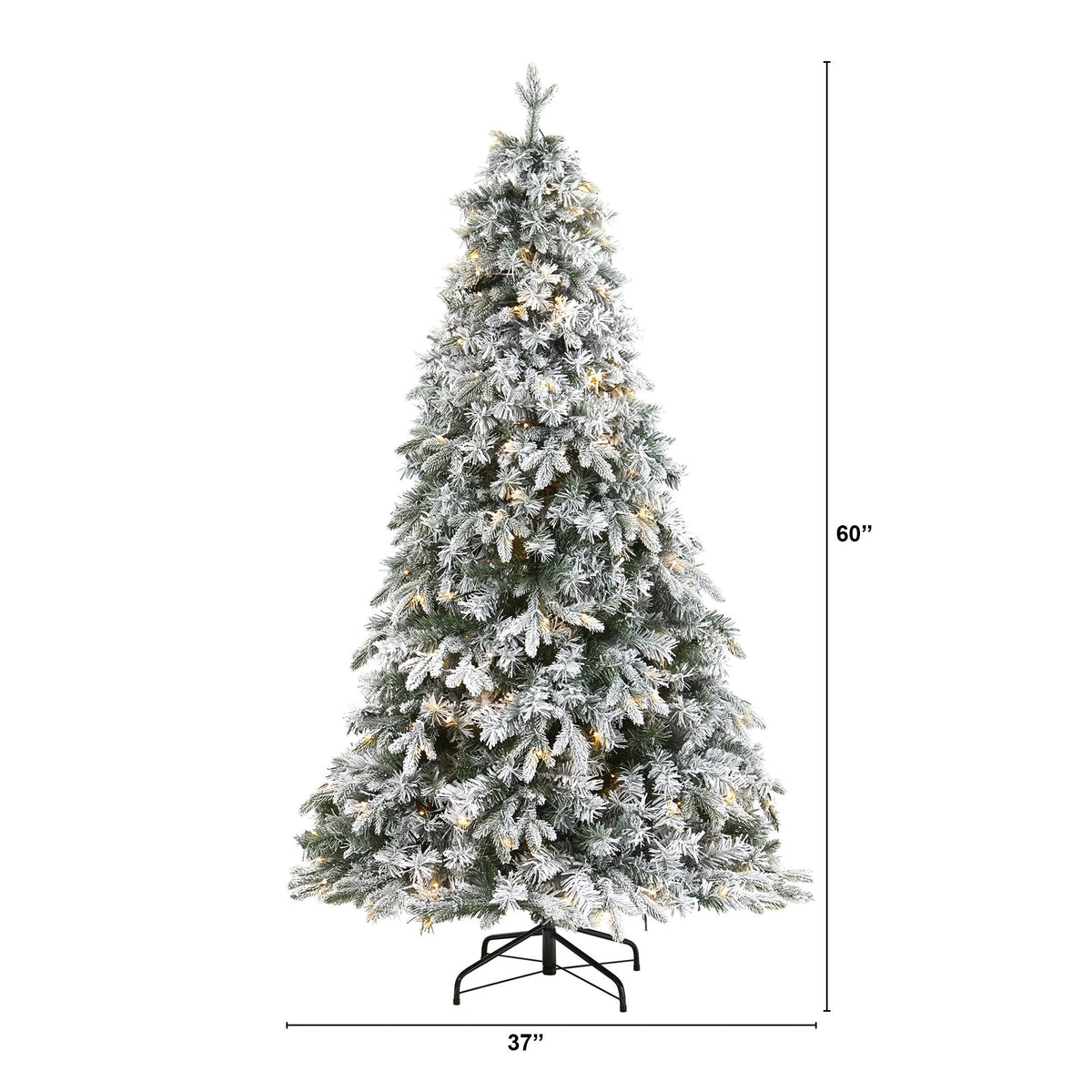 a tall christmas tree with lights