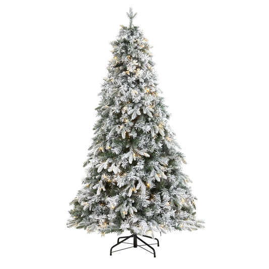 a christmas tree with snow on it