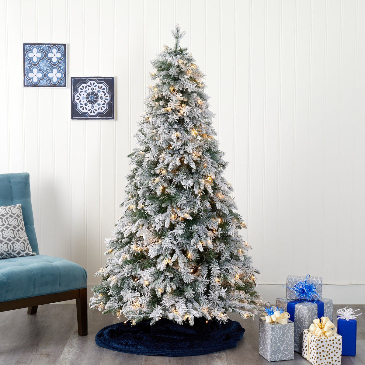 a christmas tree with presents