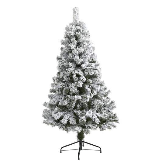 a christmas tree with snow on it