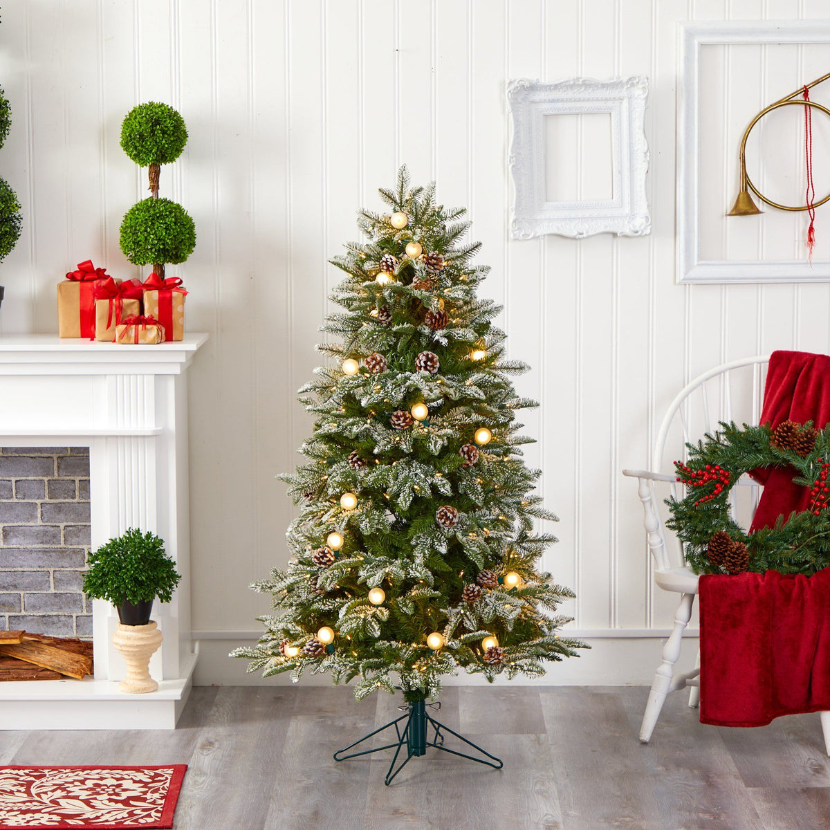 5' Flocked Whistler Mountain Fir Artificial Christmas Tree