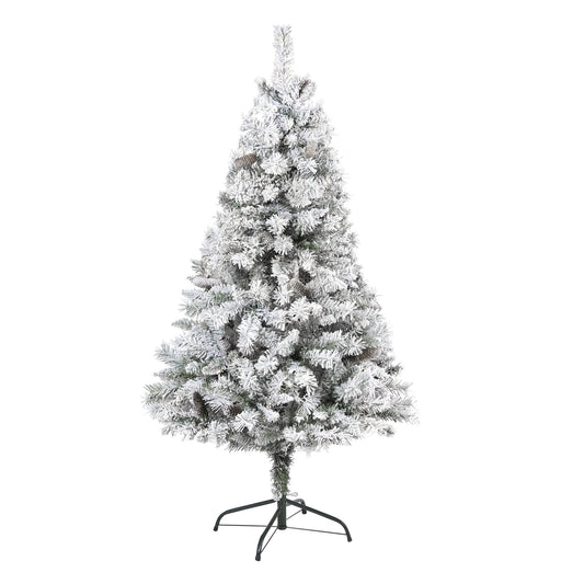 a christmas tree with snow on it