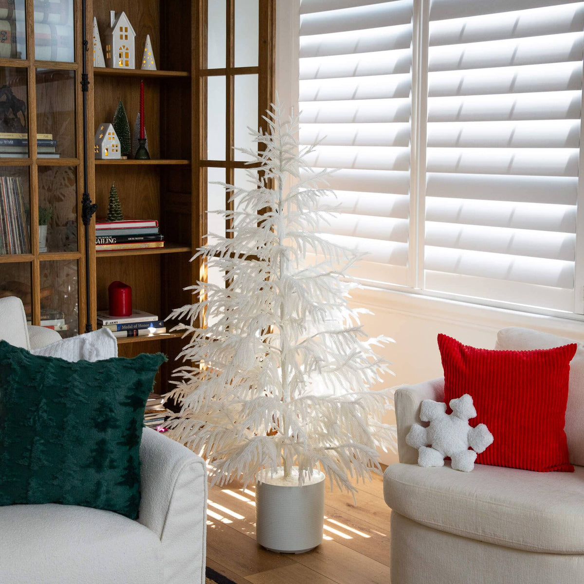 5' Artificial Real Touch White Norfolk Island Pine Christmas Tree with Natural Look