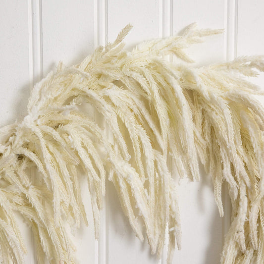 5' Artificial Real Touch White Norfolk Island Pine Garland with Natural Look