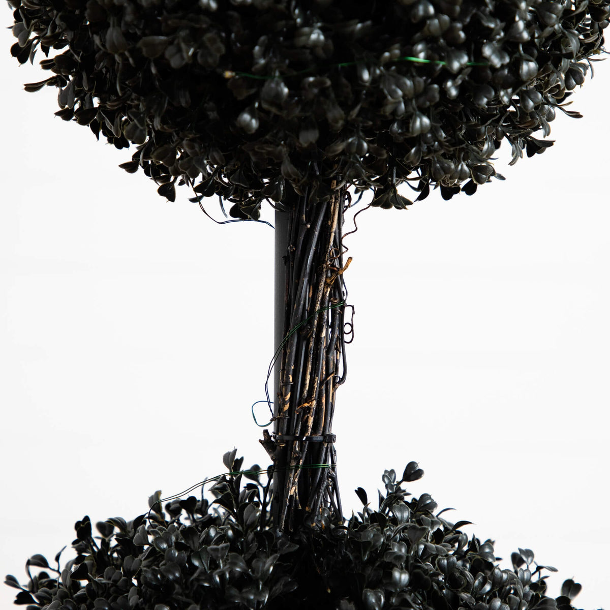 5' UV Resistant Halloween Black Artificial Triple Ball Boxwood Topiary (Indoor/Outdoor)