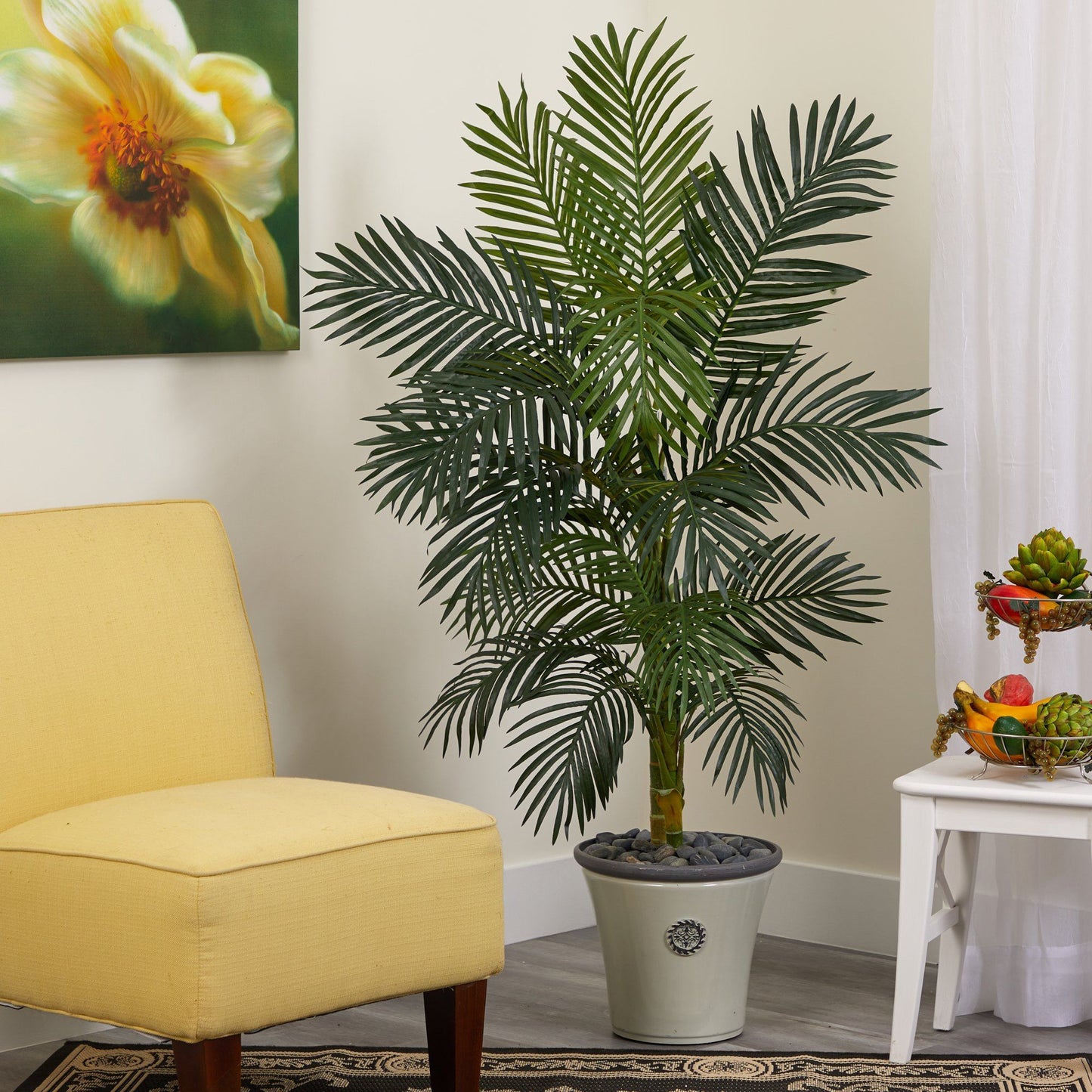5’ Golden Cane Artificial Palm Tree in Decorative Planter