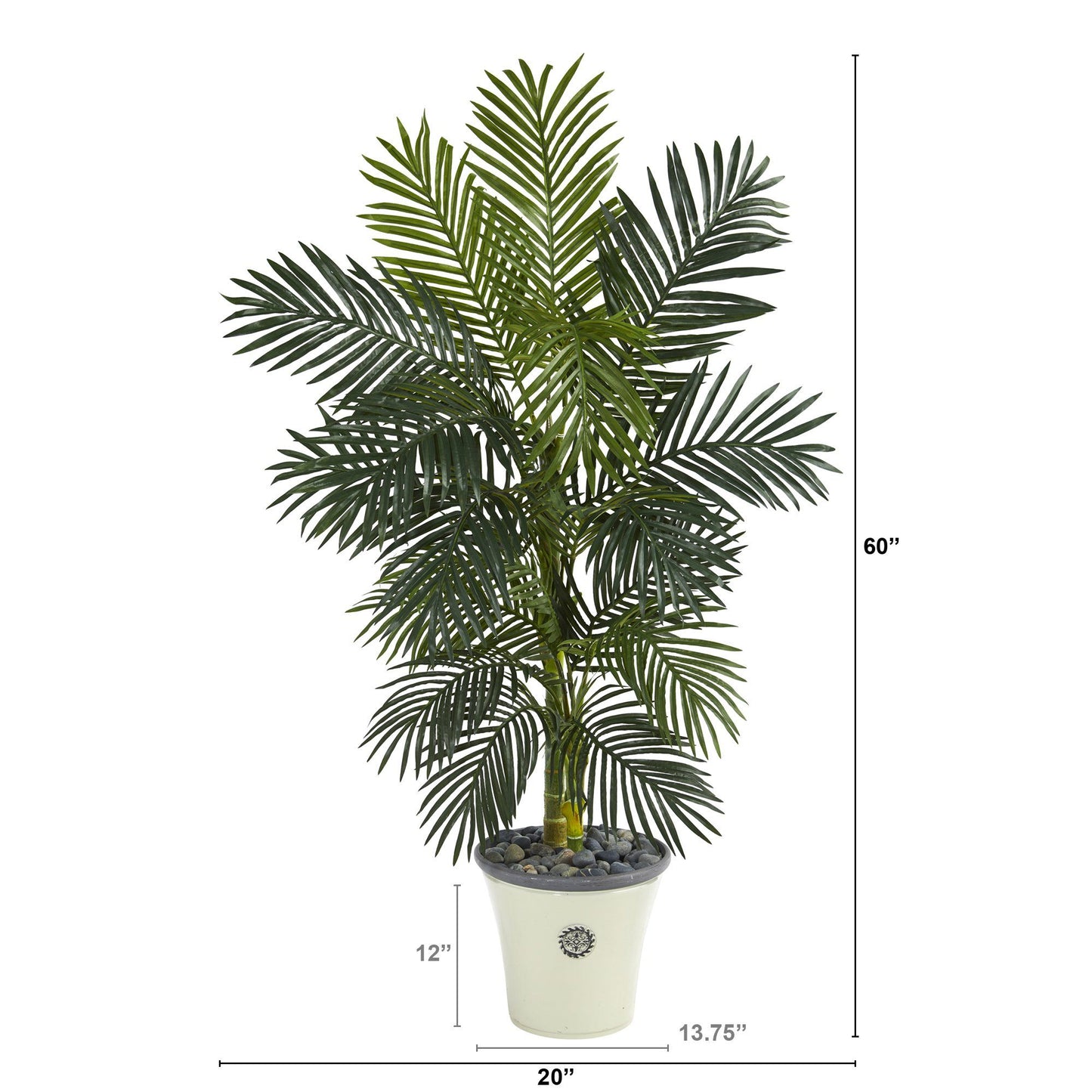 5’ Golden Cane Artificial Palm Tree in Decorative Planter