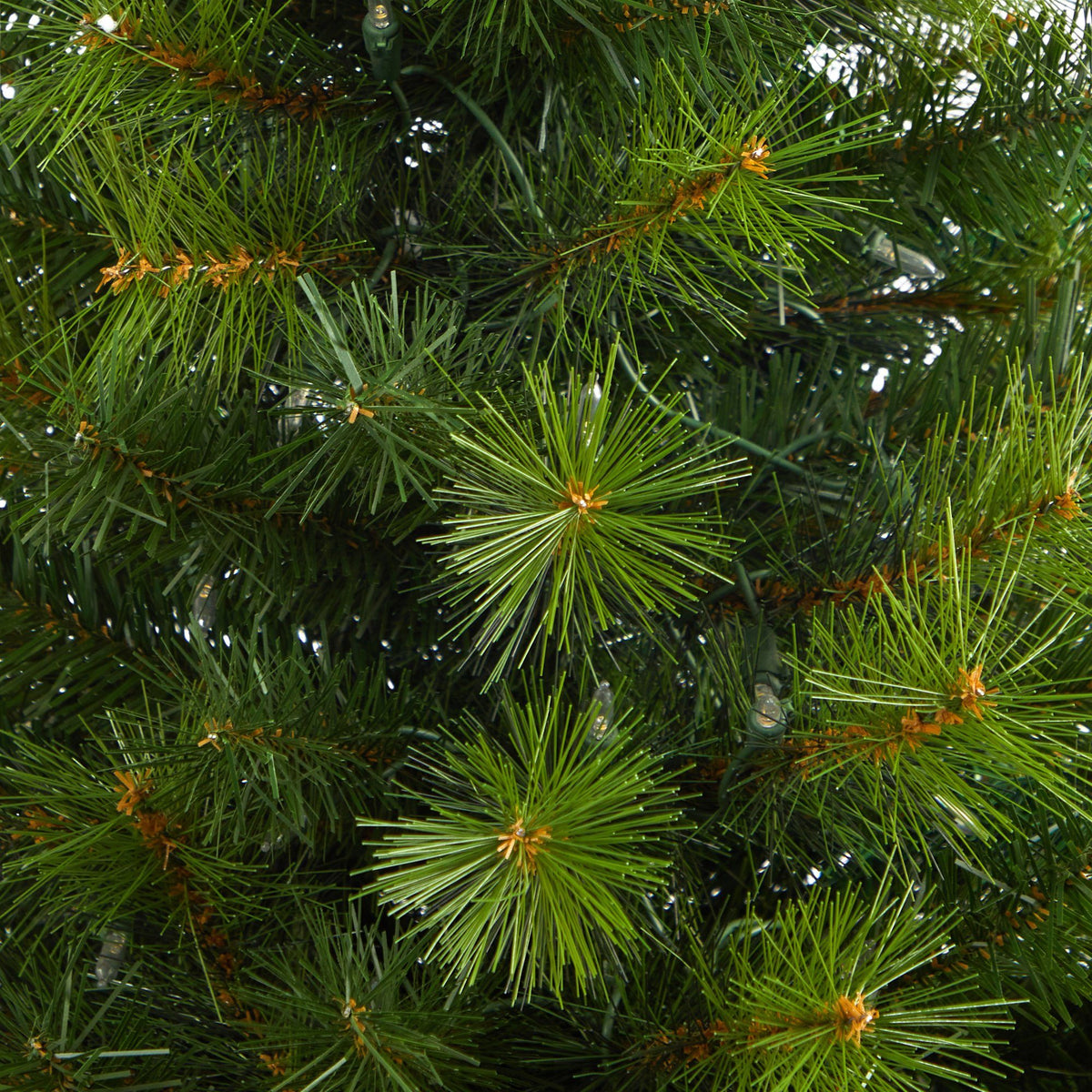 5’ Green Valley Pine Artificial Christmas Tree with 100 Warm White LED Lights and 201 Bendable Branches in Bronze Metal Planter