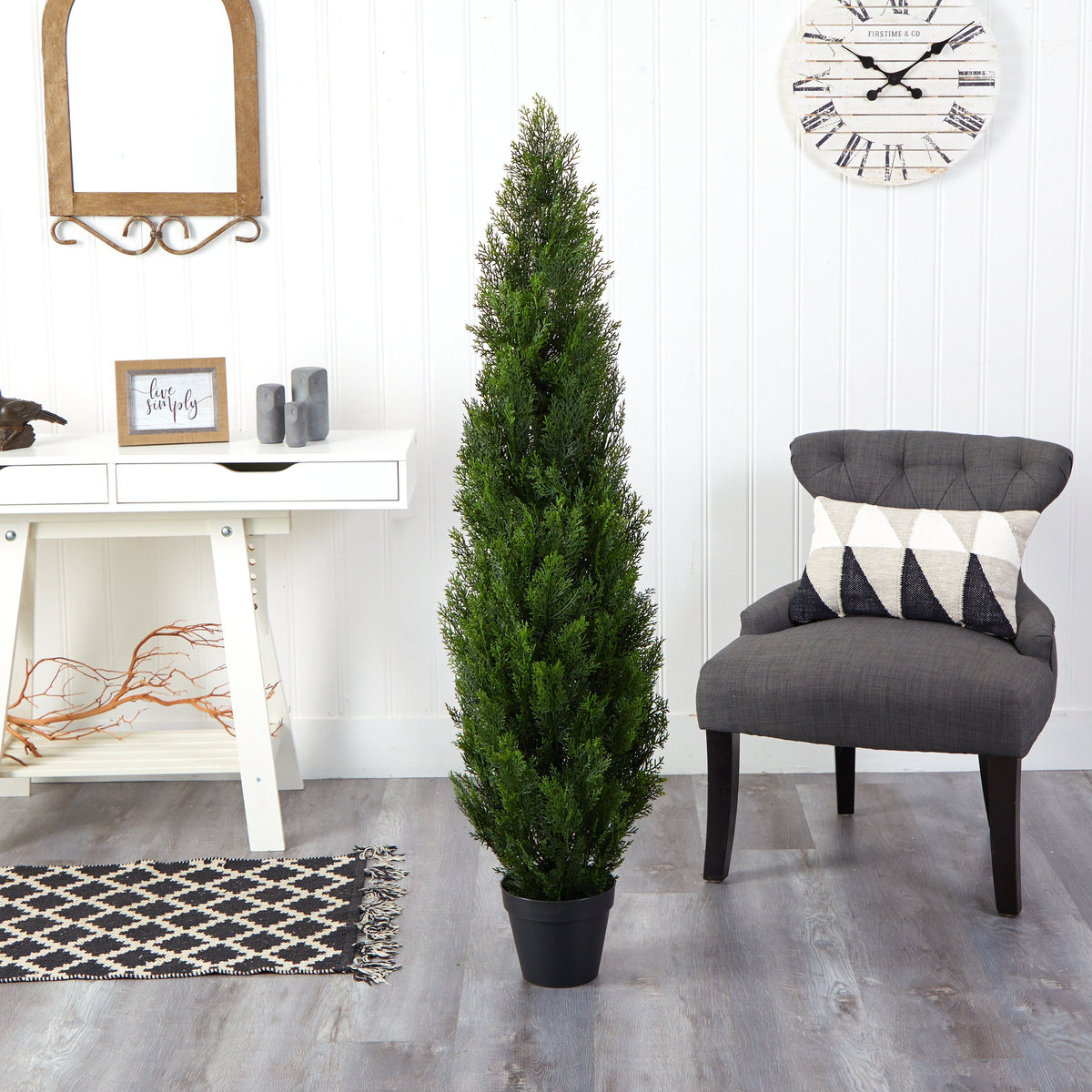 a tree in a room
