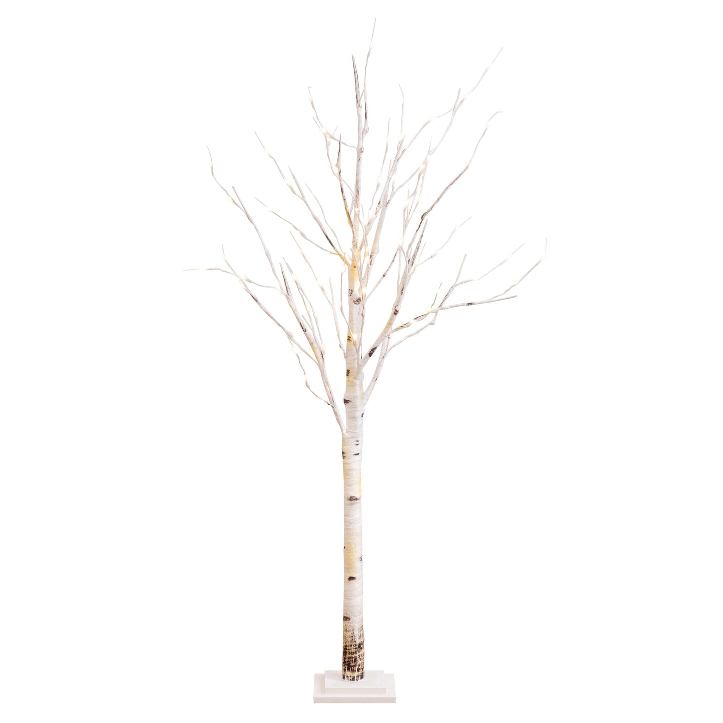 5' Pre-Lit Artificial Birch Tree with 76 Warm White LED Lights