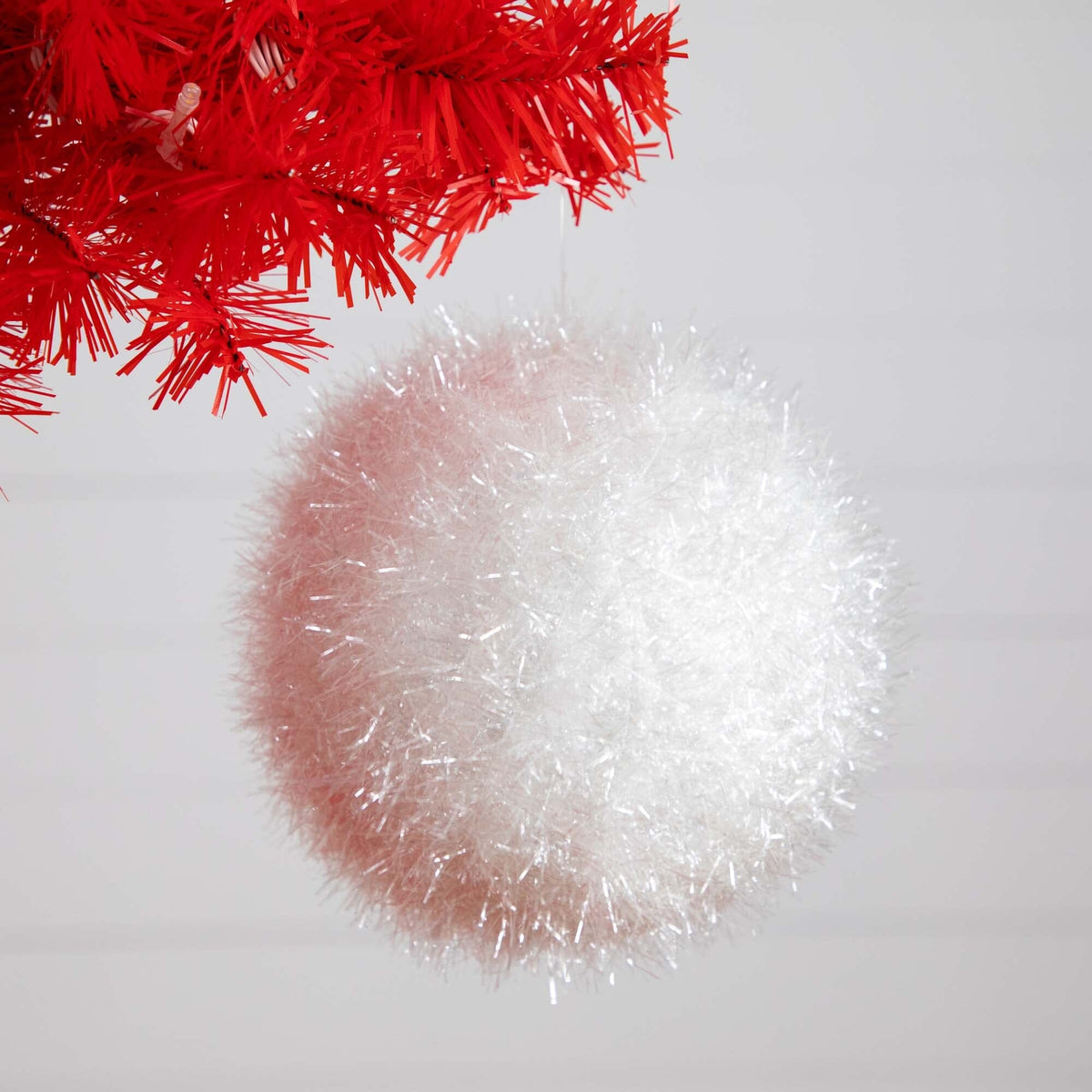 a white and red christmas tree