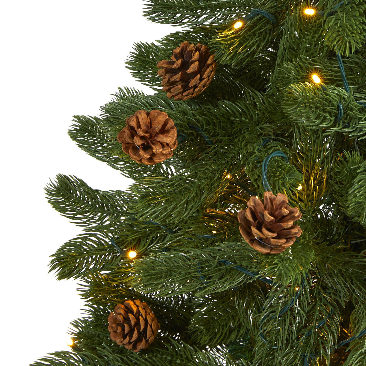 a close up of a christmas tree