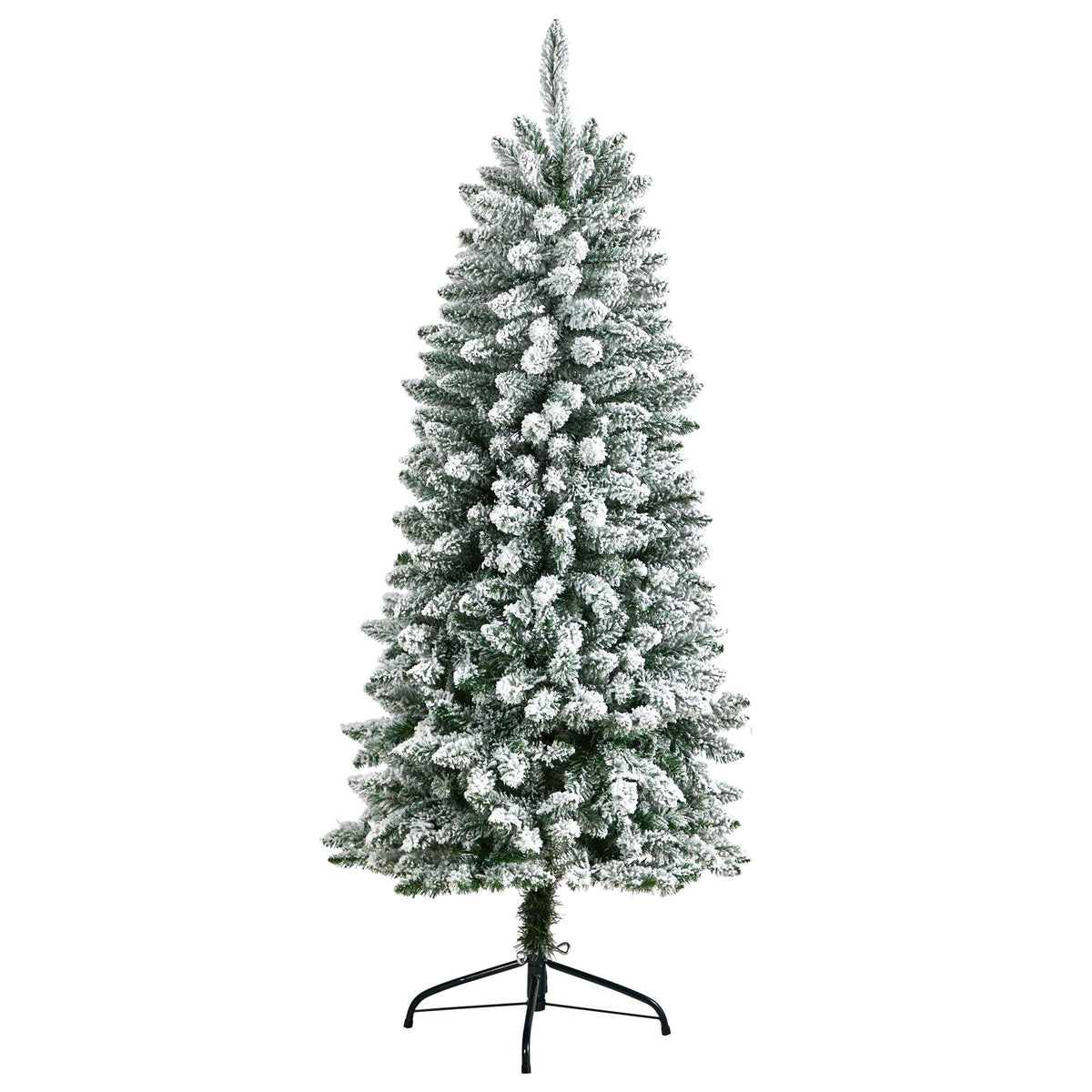 a christmas tree with snow on it