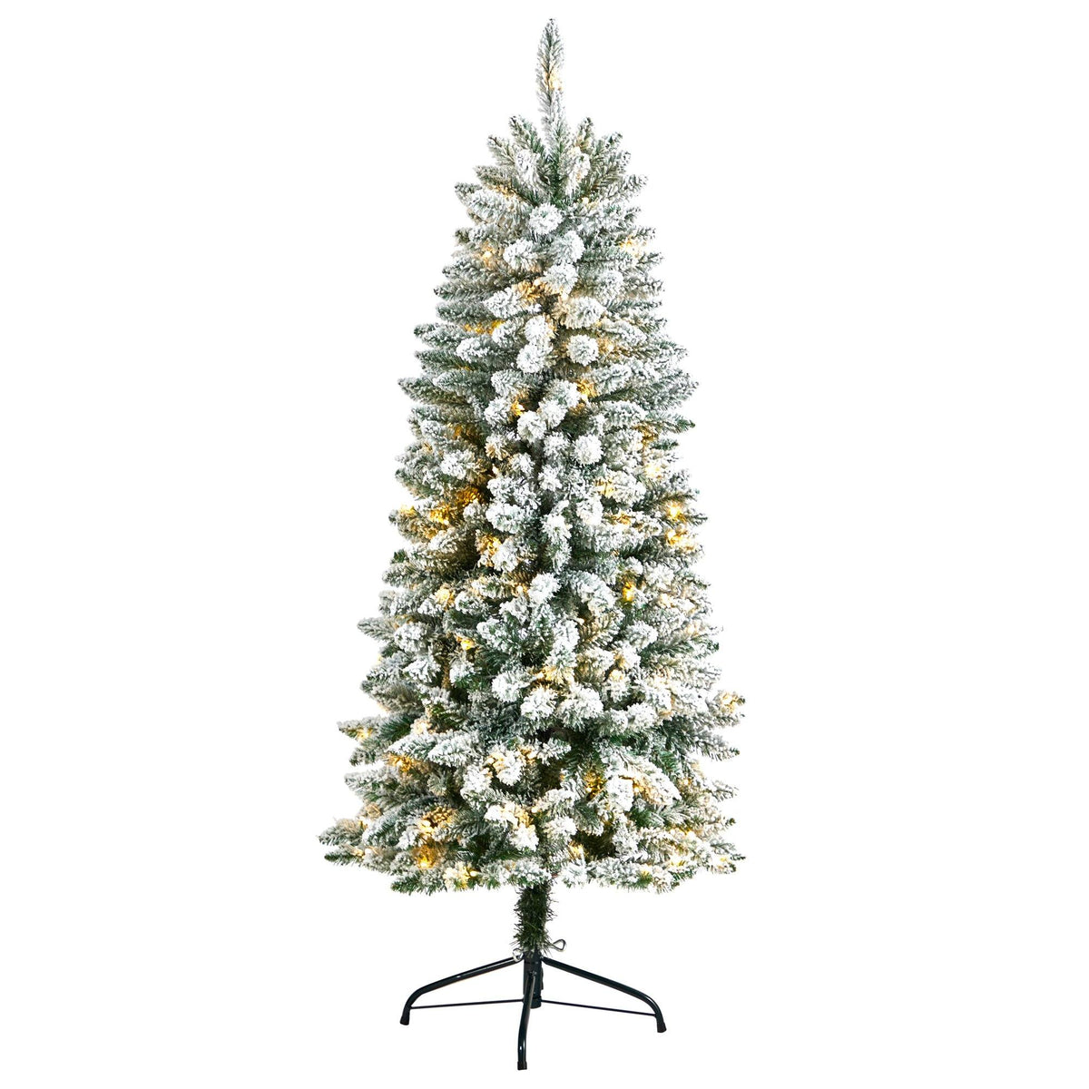 a christmas tree with snow on it