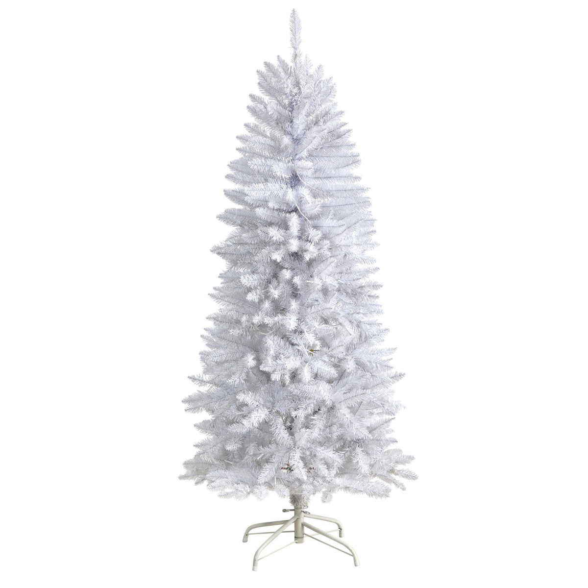a white christmas tree with lights