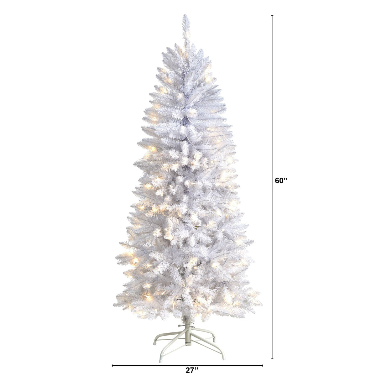 a white christmas tree with lights