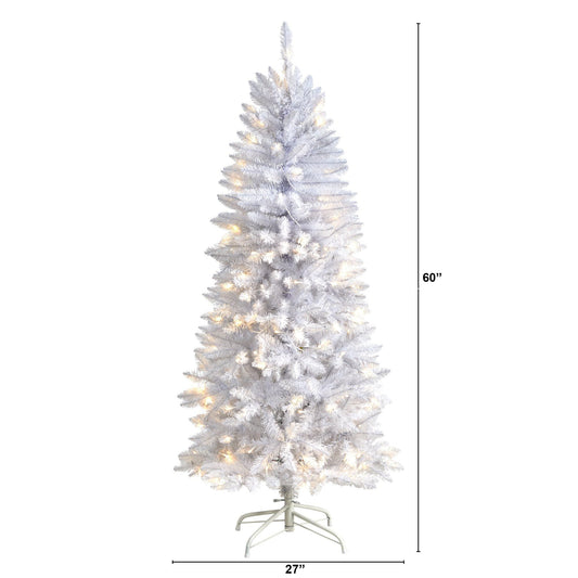 a white christmas tree with lights