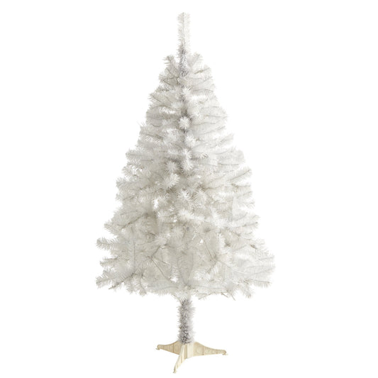 a white christmas tree with a white background