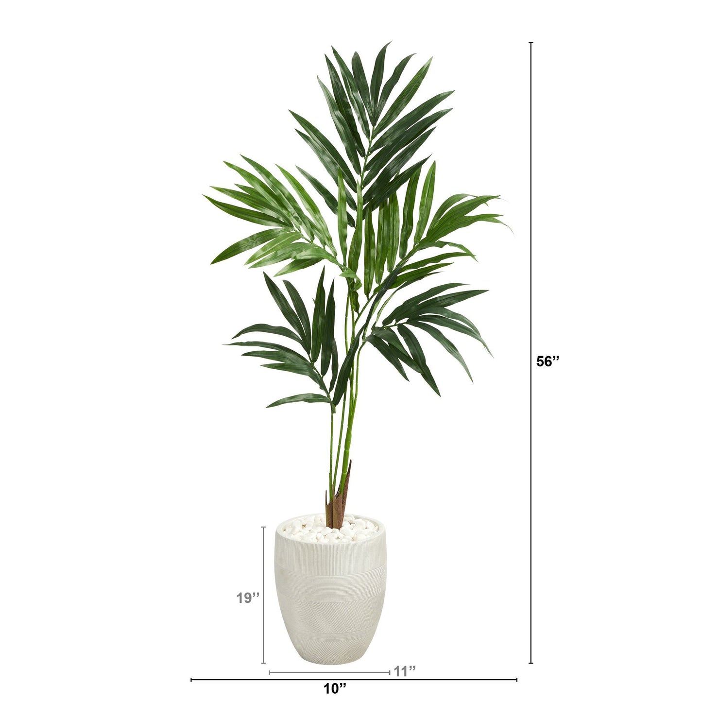 52” Kentia Artificial Palm Tree in White Planter
