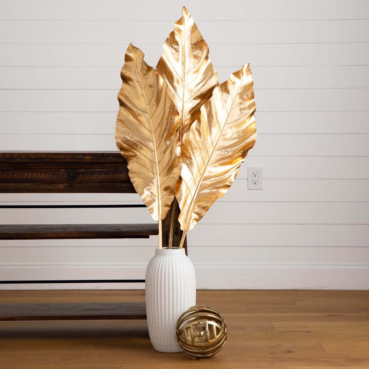 53" Artificial Gold Traveler's Palm Stems - Set of 3