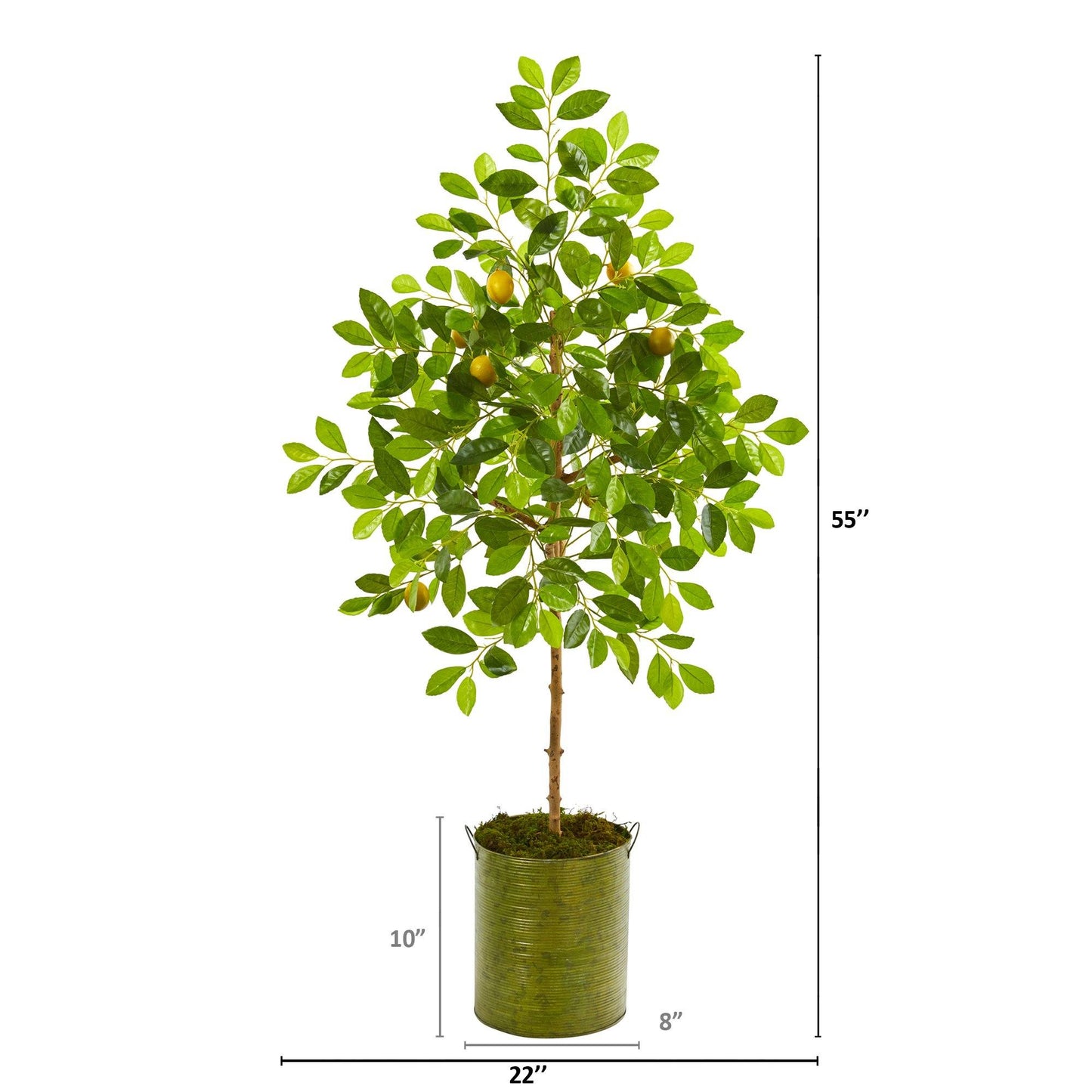 55” Lemon Artificial Tree in Green Planter