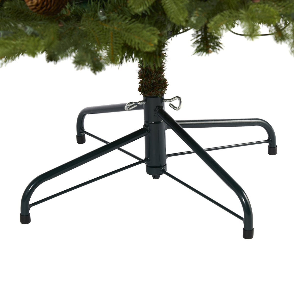 a christmas tree base with a pine cone and pinecone