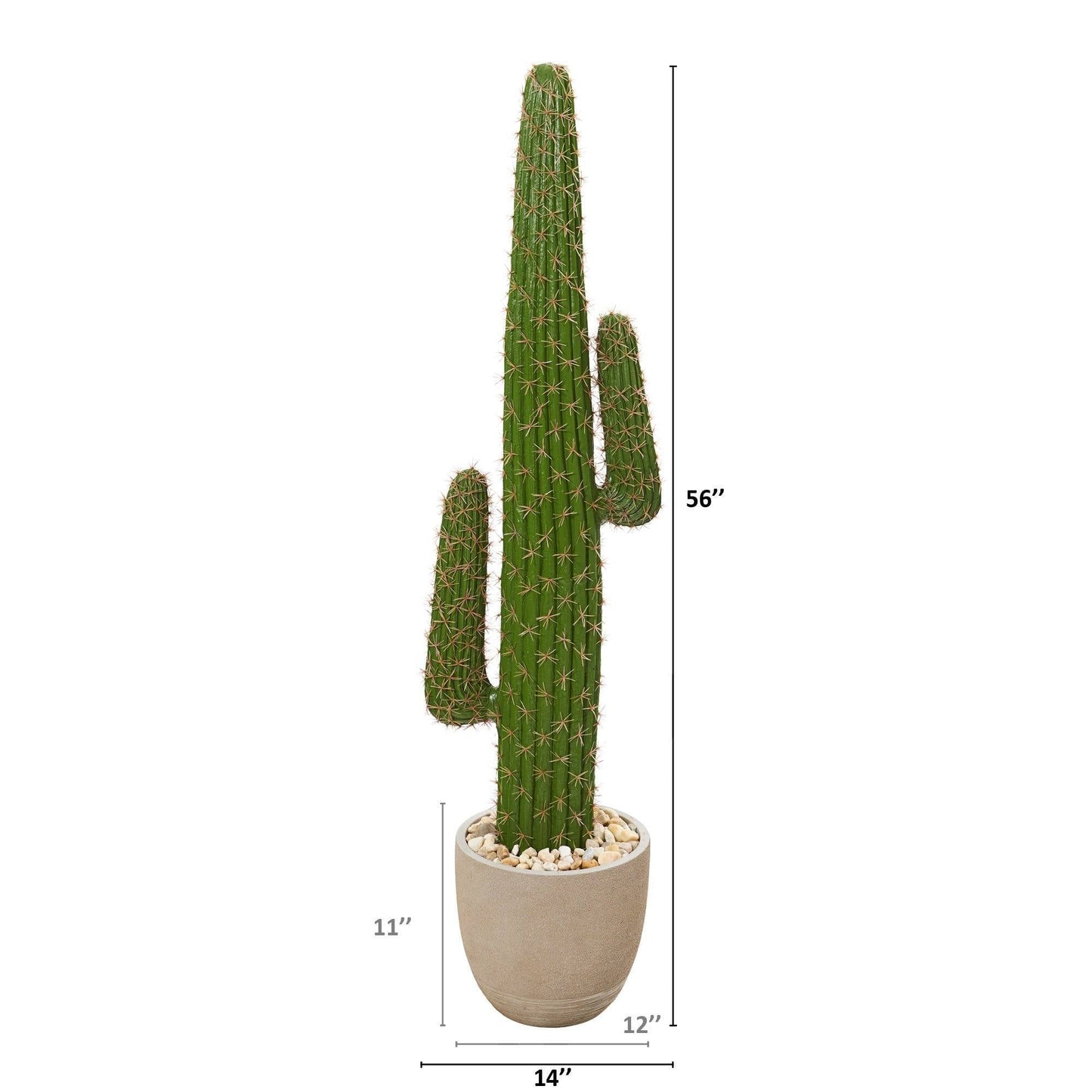 56” Cactus Artificial Plant in Sandstone Planter