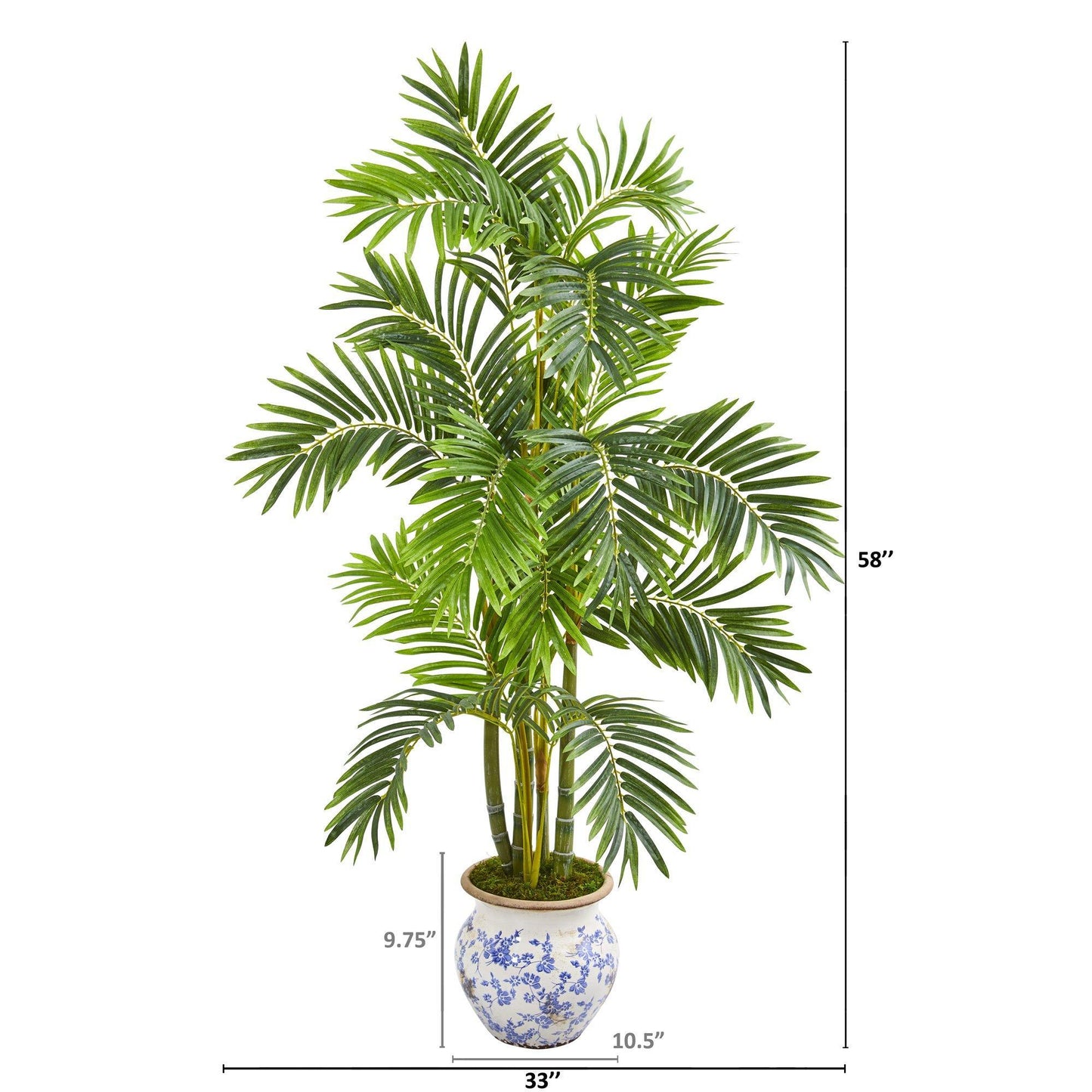 58” Areca Palm Artificial Tree in Floral Planter
