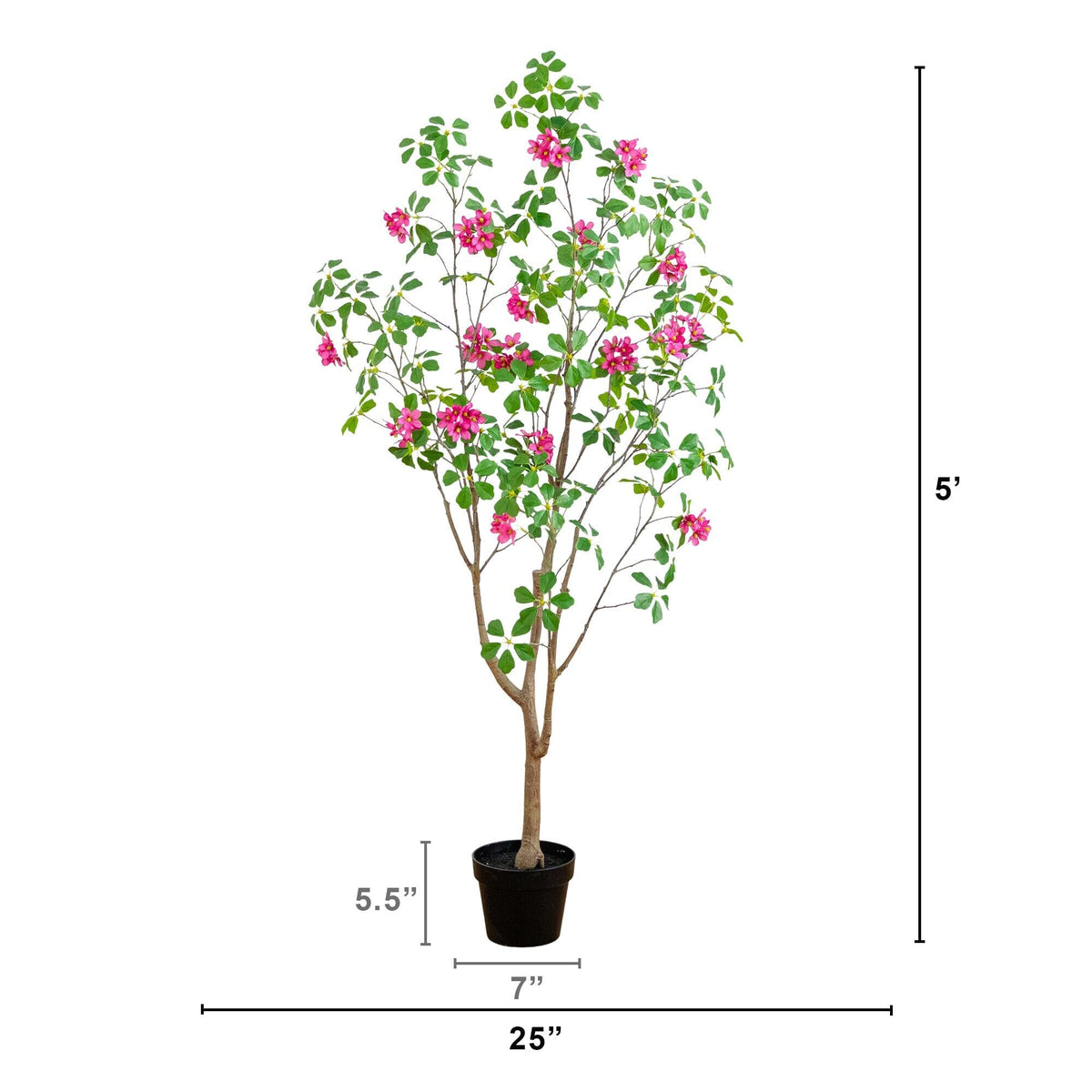 a small tree with pink flowers in a pot