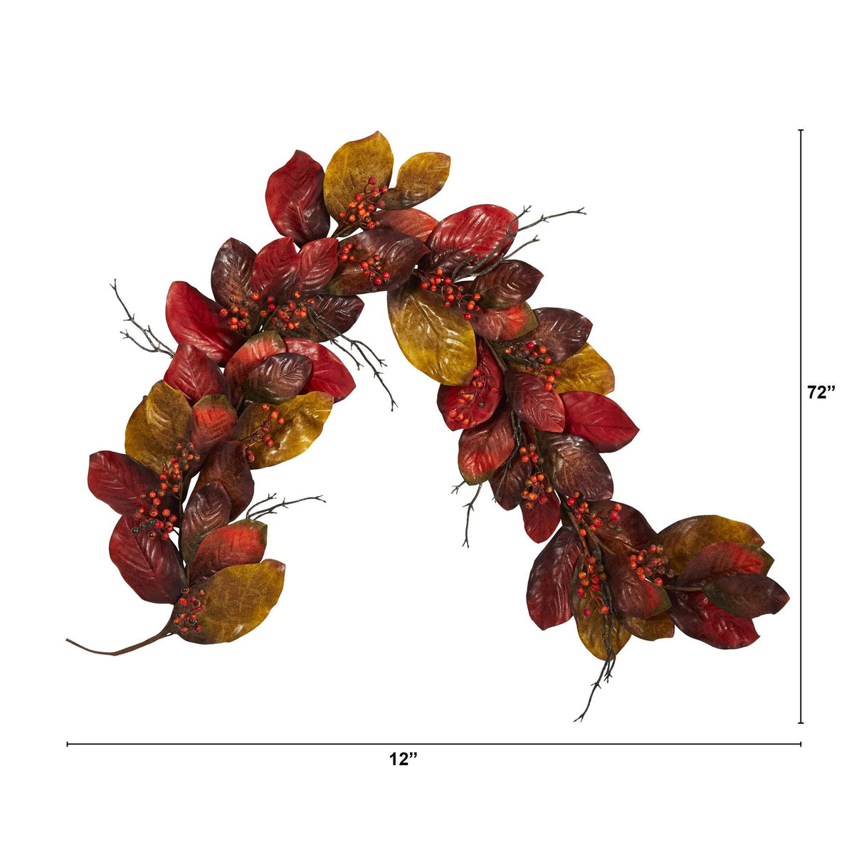 a colorful leafy wreath with berries