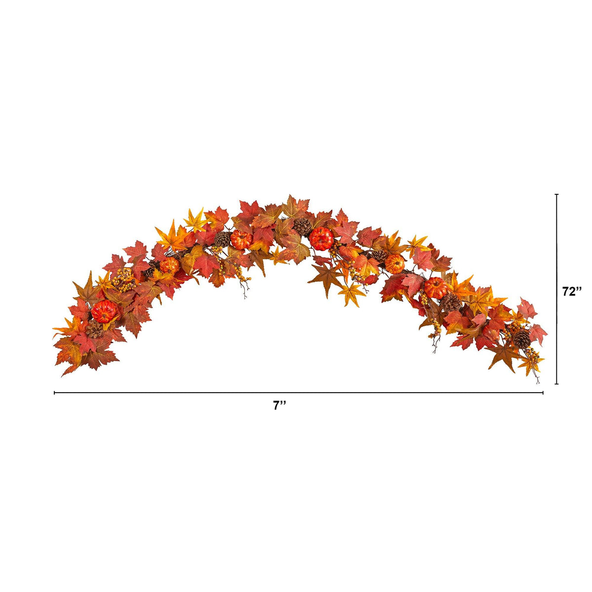 a large arch with leaves and berries