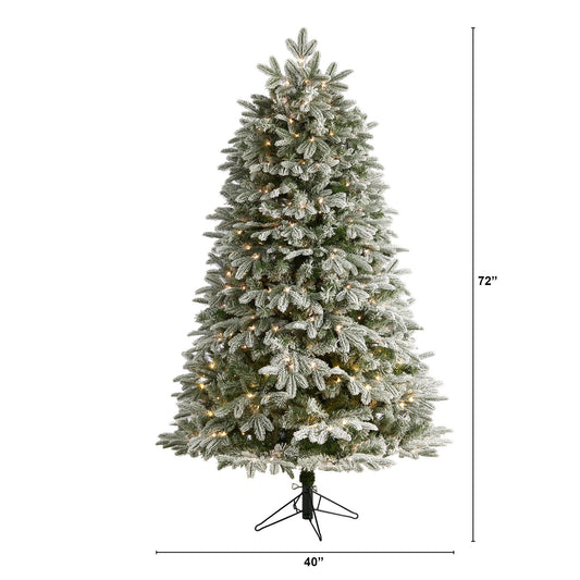 6’ Flocked Colorado Mountain Fir Artificial Christmas Tree