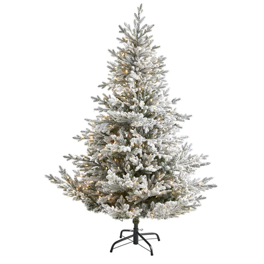 a christmas tree with snow on it