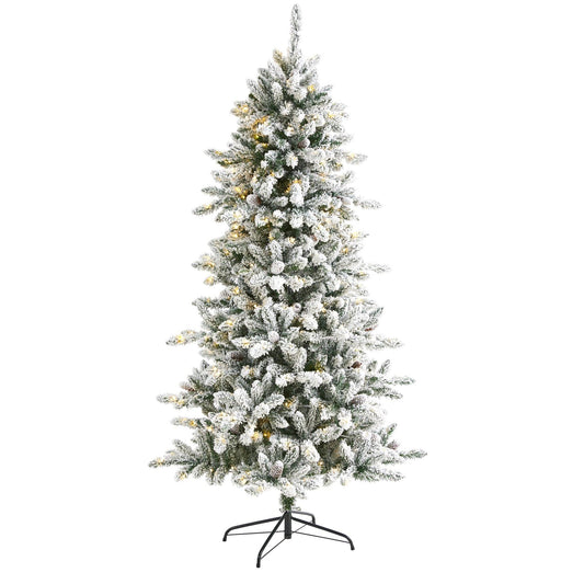 a christmas tree with snow on it