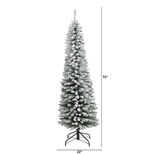 a tall artificial christmas tree with height of 6'